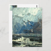 Zeilen op het zee briefkaart (Voorkant / Achterkant)