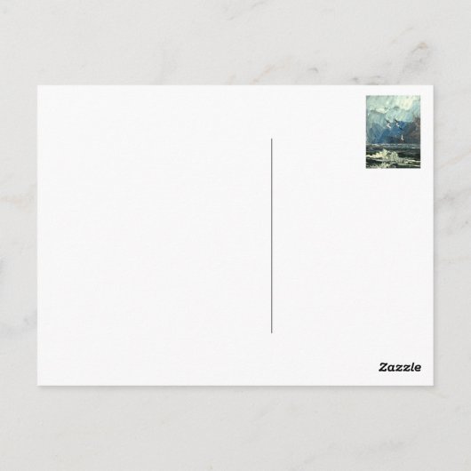 Zeilen op het zee briefkaart (Achterkant)