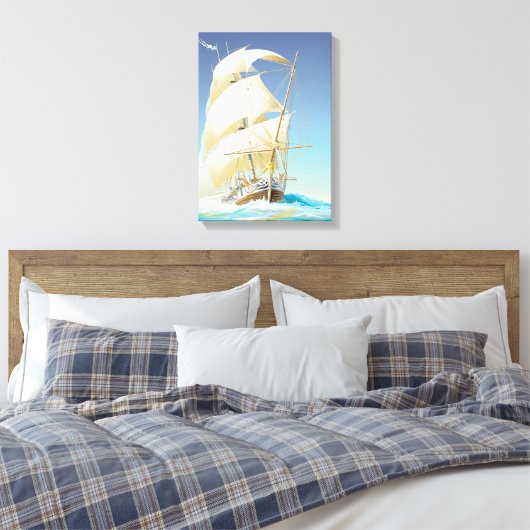 Zeilen op het Zee Canvas Afdruk (Insitu (Slaapkamer))