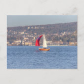 Zeilen op het Zürich-meer Briefkaart (Voorkant)