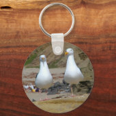 Zeilen op oceaanstrand sleutelhanger (Voorkant)