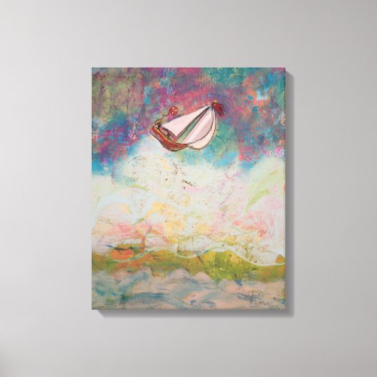Zeilen op volle zee canvas afdruk (Voorkant)