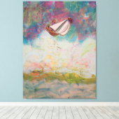 Zeilen op volle zee canvas afdruk (Insitu (Houten vloer))