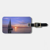 Zeilen op zonsondergang bagagelabel (Voorkant horizontaal)