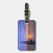 Zeilen op zonsondergang bagagelabel (Voorkant verticaal)