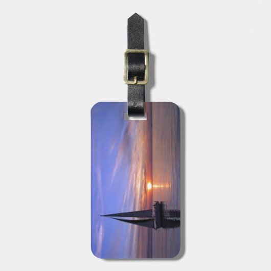 Zeilen op zonsondergang bagagelabel (Voorkant verticaal)