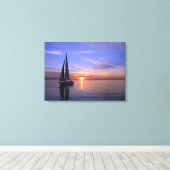 Zeilen op zonsondergang canvas afdruk (Insitu (Houten vloer))