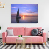 Zeilen op zonsondergang canvas afdruk (Insitu (Woonkamer))