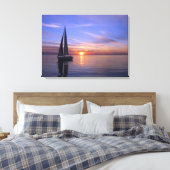 Zeilen op zonsondergang canvas afdruk (Insitu (Slaapkamer))