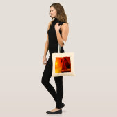 Zeilen op zonsondergang Grote Canvas tas (Voorkant (model))
