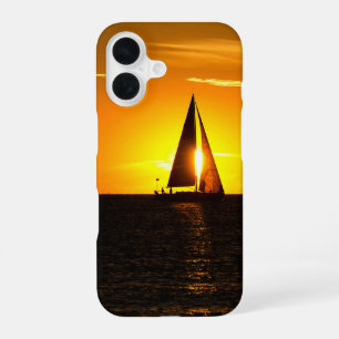 Zeilen op zonsondergang iPhone 16 hoesje