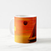 Zeilen op zonsondergang koffiemok (Voorkant links)