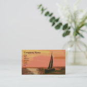 Zeilen op zonsondergang Visitekaartjes (Staand voorkant)