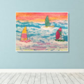 Zeilen Oranje Lucht Canvas Afdruk (Insitu (Houten vloer))