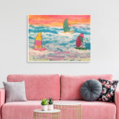 Zeilen Oranje Lucht Canvas Afdruk (Insitu (Woonkamer))
