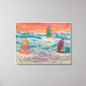 Zeilen Oranje Lucht Canvas Afdruk (Voorkant)