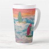 Zeilen Oranje luchten Latte Mok (Rechterhoek)