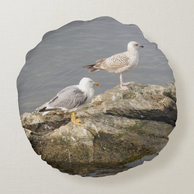 Zeilen rond de Rock Round Pillow Kussen (Achterkant)