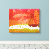 Zeilen Rood Hemel Canvas Afdruk (Insitu (Houten vloer))