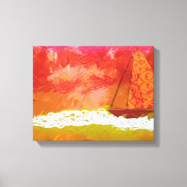 Zeilen Rood Hemel Canvas Afdruk