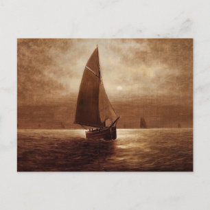Zeilen 's nachts (circa 1900) Elbridge Wesley Webb Briefkaart