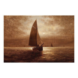 Zeilen 's nachts (circa 1900) Elbridge Wesley Webb Foto Afdruk