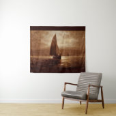Zeilen 's nachts (circa 1900) Elbridge Wesley Webb Wandkleed (In Situ (horizontaal))