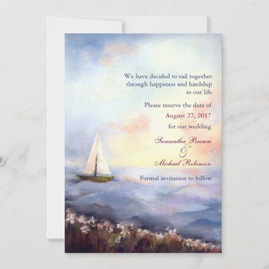 Zeilen Samen Trouwen Save the Date (Voorkant)