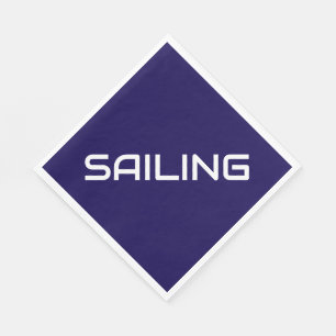 ZEILEN Scheepvaart Wit Schuine Tekst Op Marineblau Servet