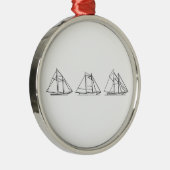 Zeilen - Schooner Zeilboten Metalen Ornament (Rechts)