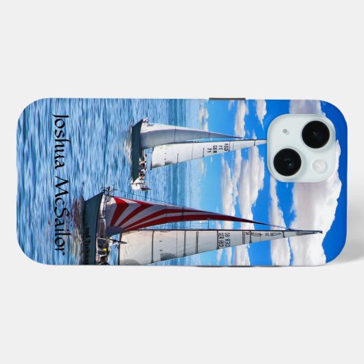 Zeilen - Twee zeilboten op het water Personalisere Case-Mate iPhone Case (Achterkant (horizontaal))