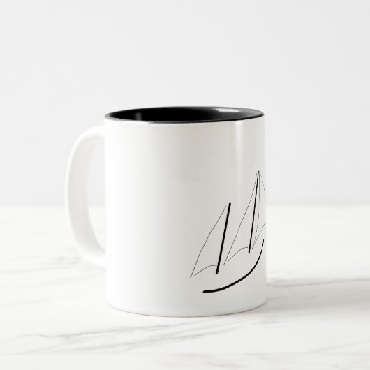 Zeilen Tweekleurige Koffiemok (Voorkant links)