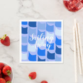 Zeilen van blauwe vlaggen servet (Insitu)