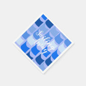 Zeilen van blauwe vlaggen servet (Hoek)