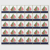Zeilen Varend Kerstcadeau Cadeaupapier (Vlak)