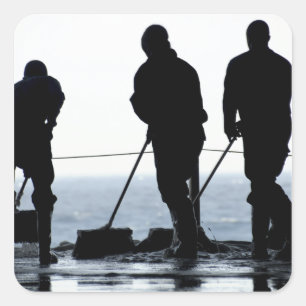 Zeilen vegen de hangar uit vierkante sticker