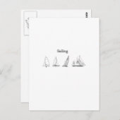 Zeilen - Vier zeilboten Logo Briefkaart (Voorkant / Achterkant)