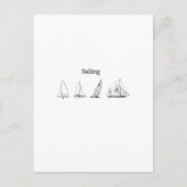 Zeilen - Vier zeilboten Logo Briefkaart (Voorkant)