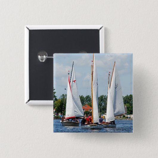 Zeilen Vierkante Button 5,1 Cm (Voorkant /achterkant)