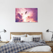 Zeilen vliegen in een zonnehemel canvas afdruk (Insitu (Slaapkamer))