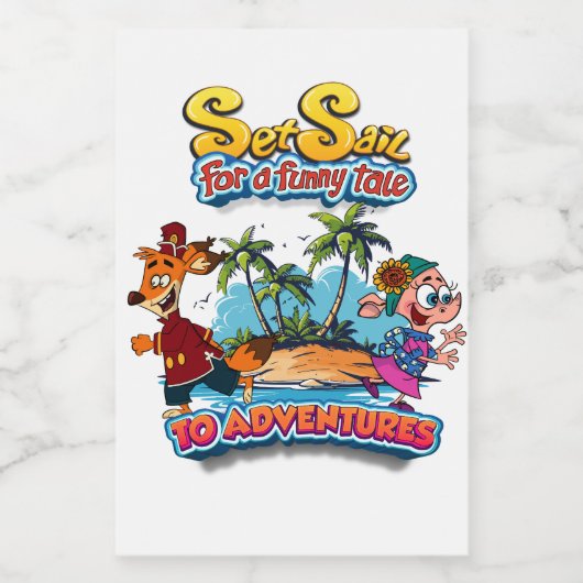 Zeilen voor een Funny Tale avontureneiland Voedselcontainer Etiket (Enkel label)