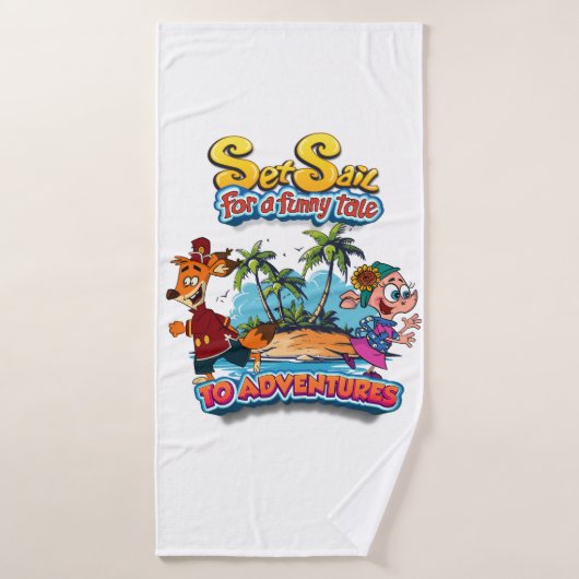Zeilen voor een Funny Tale eiland Badhanddoeken Bad Handdoek (Badhanddoek)