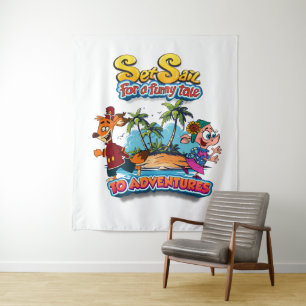 Zeilen voor een Funny Tale eiland Tapestry Wandkleed