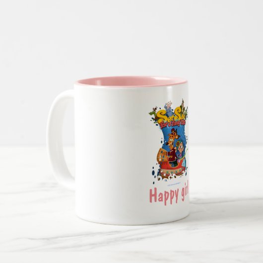 Zeilen voor een Funny Tale poster Two-Tone mok (Voorkant links)