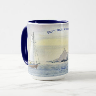 Zeilen Zee Ocean Boat Coast Retirement Coffee Mok