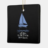 Zeilen Zeilboot Keramisch Ornament (Links)