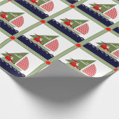 Zeilen Zeilboot Kerstvakantie Cadeaupapier (Hoek)