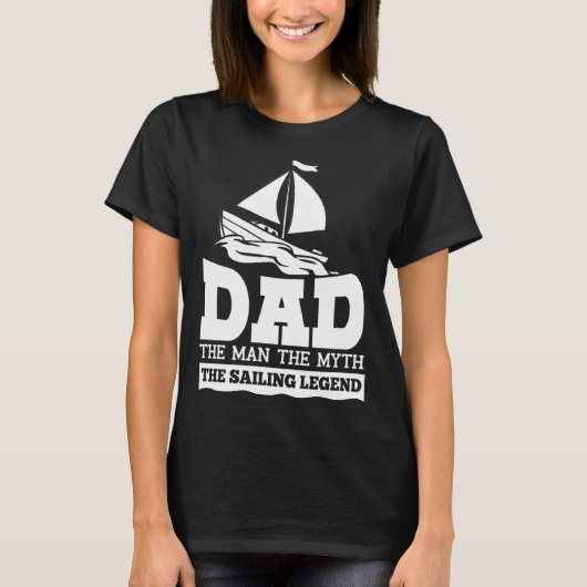 Zeilen Zeilboot Papa Boot Vaderdag T-shirt (Voorkant)