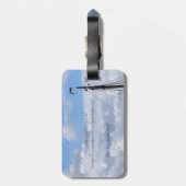 Zeilen, zeilen, schepen, zeevaart, reizen, jachtha bagagelabel (Achterkant verticaal)