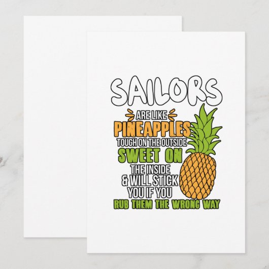 Zeilen zijn als ananassen. bedankkaart (Voorkant / Achterkant)